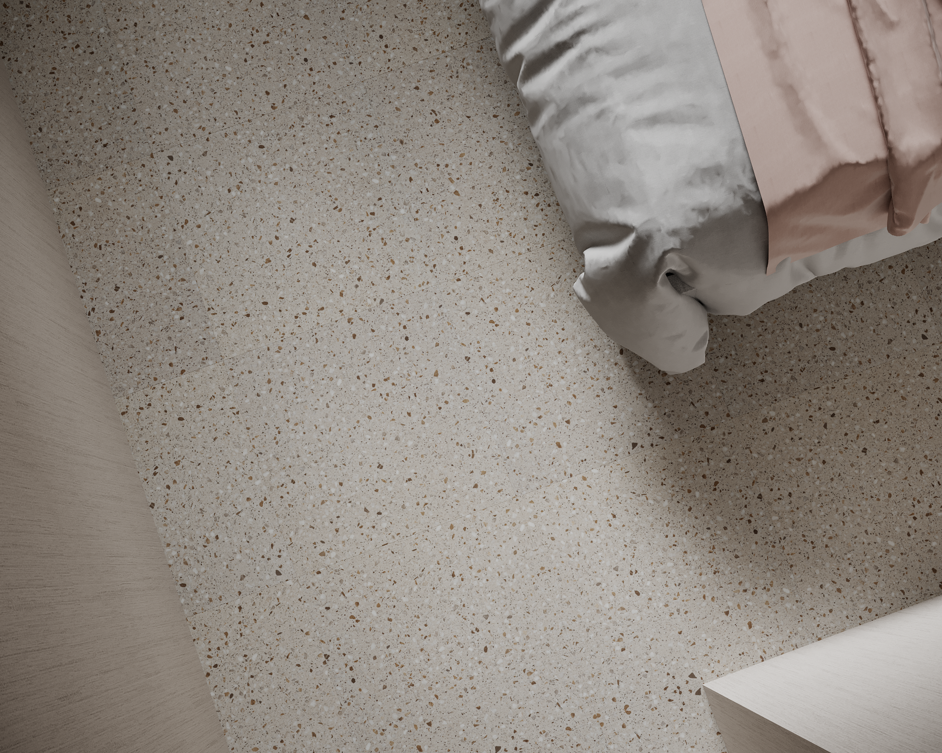 Кварцвиниловая плитка Art East клеевая Art Tile Hit S Тераццо Наполи 763-ATS 457,2×457,2×2,5 фото в интерьере